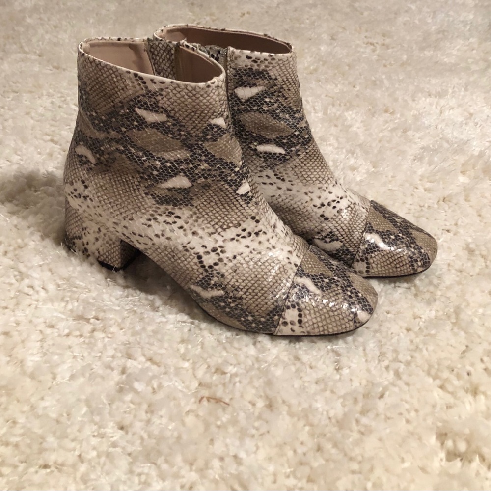 Zara snakeskin booties